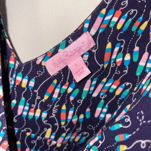 Lilly Pulitzer Sloane Maxi Dress in Oh Buoy - size Large - Strechy Soft Nautical - Picture 6 of 8